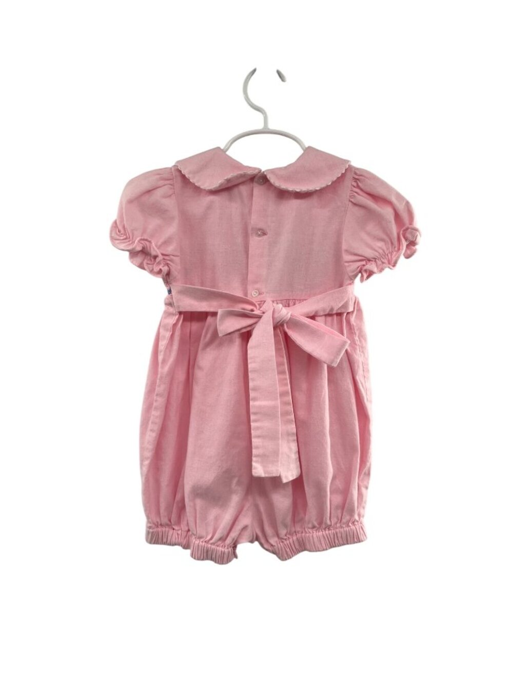 Vintage Allison Ann 24M Pink Smocked Bubble Romper Hearts Flowers Used - Picture 2 of 13